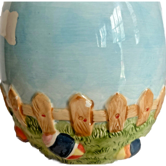 GKA Collector's Pitcher Rabbit Couple Easter Egg Hunt w Carrot Handle 6.5" - Picture 9 of 9